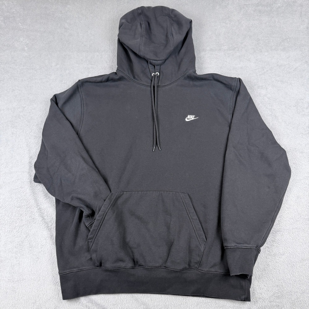 Nike Sportswear Club Fleece Hoodie Black White Futura Logo FN3859-010 Mens 2XL